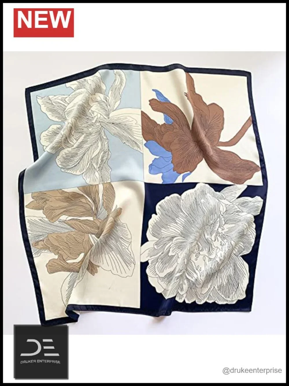 100% Pure Mulberry Silk Scarf Square Head Wrap Neck Scarf with Gift Box
